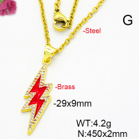 Fashion Brass Necklace  F6N300340aajl-L024