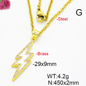 Fashion Brass Necklace  F6N300341aajl-L024