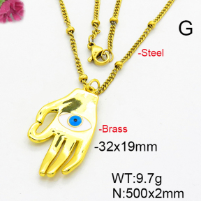 Fashion Brass Necklace  F6N300353avja-L024