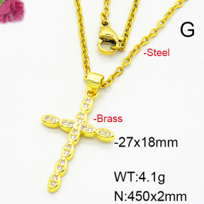 Fashion Brass Necklace  F6N403365avja-L024