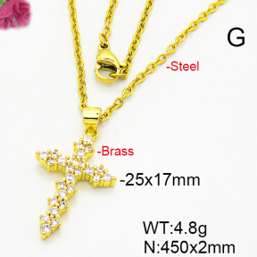 Fashion Brass Necklace  F6N403367aajl-L024