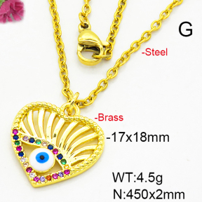 Fashion Brass Necklace  F6N403368aajl-L024
