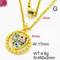 Fashion Brass Necklace  F6N403369aajl-L024