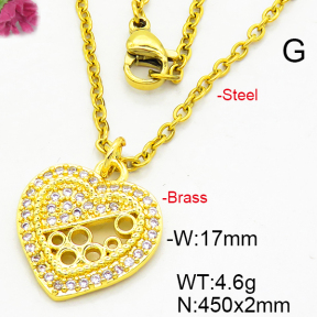 Fashion Brass Necklace  F6N403371aajl-L024