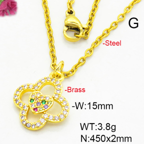 Fashion Brass Necklace  F6N403372aajl-L024