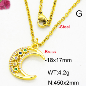 Fashion Brass Necklace  F6N403373aajl-L024