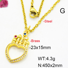 Fashion Brass Necklace  F6N403374aajl-L024