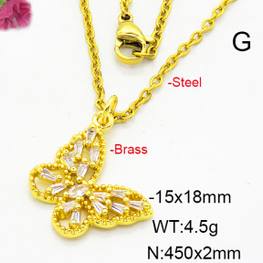 Fashion Brass Necklace  F6N403375aajl-L024