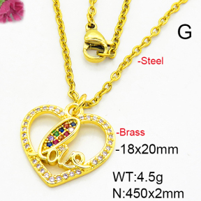 Fashion Brass Necklace  F6N403376aajl-L024