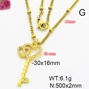 Fashion Brass Necklace  F6N403378avja-L024