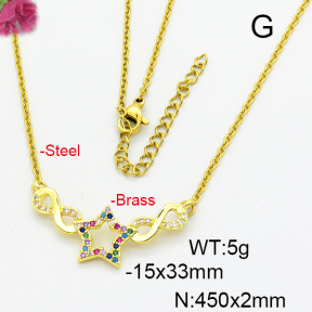 Fashion Brass Necklace  F6N403380aajl-L024