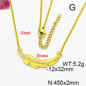 Fashion Brass Necklace  F6N403381aaio-L024