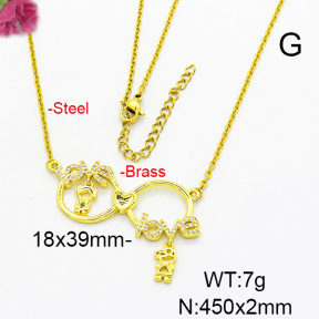 Fashion Brass Necklace  F6N403382ablb-L024