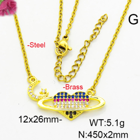 Fashion Brass Necklace  F6N403383baka-L024