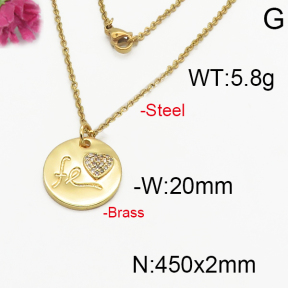 Fashion Brass Necklace  F5N400117vbnb-J125