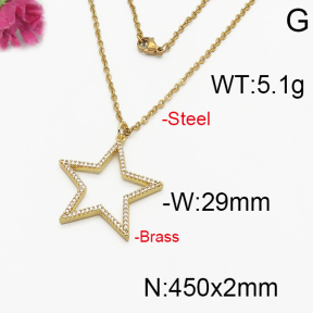Fashion Brass Necklace  F5N400118vbpb-J125