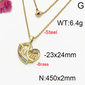 Fashion Brass Necklace  F5N400119bbov-J125