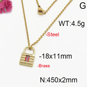 Fashion Brass Necklace  F5N400120bbov-J125