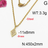 Fashion Brass Necklace  F5N400121vbmb-J125