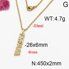 Fashion Brass Necklace  F5N400123vbpb-J125