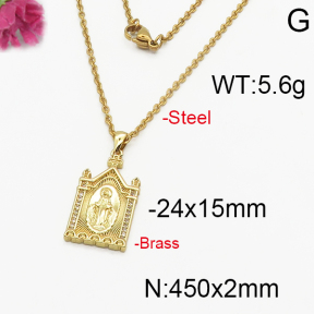 Fashion Brass Necklace  F5N400124bbov-J125