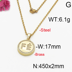 Fashion Brass Necklace  F5N400128bbov-J125