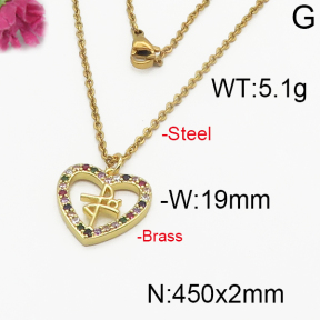 Fashion Brass Necklace  F5N400131bbov-J125