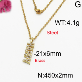 Fashion Brass Necklace  F5N400134bbov-J125