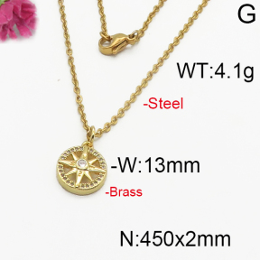 Fashion Brass Necklace  F5N400136vbnb-J125