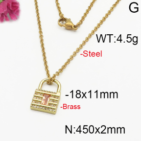 Fashion Brass Necklace  F5N400139bbov-J125