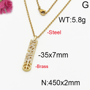 Fashion Brass Necklace  F5N400141vbpb-J125