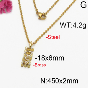 Fashion Brass Necklace  F5N400144bbov-J125