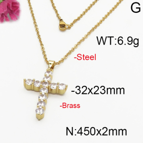 Fashion Brass Necklace  F5N400146bbov-J125