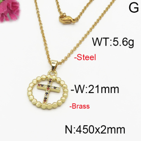 Fashion Brass Necklace  F5N400157bbov-J125