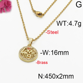 Fashion Brass Necklace  F5N400161bbov-J125