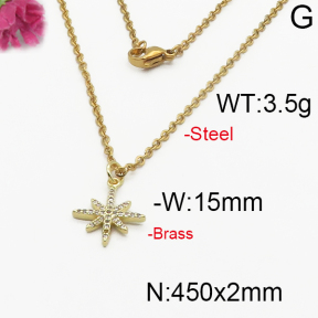 Fashion Brass Necklace  F5N400163vbnb-J125