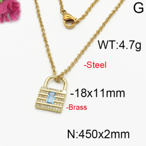Fashion Brass Necklace  F5N400167bbov-J125