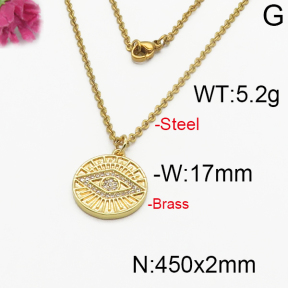 Fashion Brass Necklace  F5N400176bbov-J125