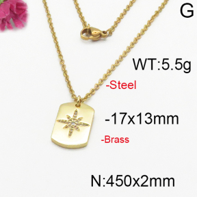 Fashion Brass Necklace  F5N400177bbov-J125