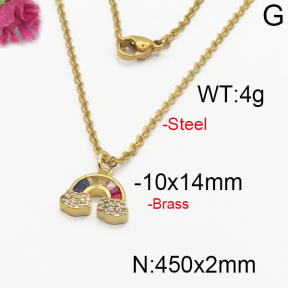 Fashion Brass Necklace  F5N400178bhva-J125
