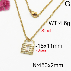 Fashion Brass Necklace  F5N400179bbov-J125