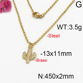 Fashion Brass Necklace  F5N400181bbov-J125
