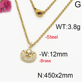 Fashion Brass Necklace  F5N400187bbov-J125
