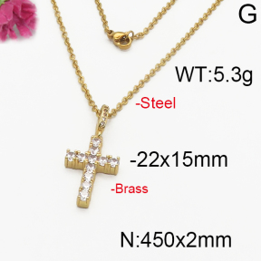 Fashion Brass Necklace  F5N400189bbov-J125