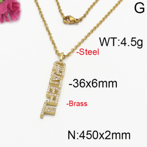 Fashion Brass Necklace  F5N400191vbpb-J125