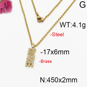 Fashion Brass Necklace  F5N400192bbov-J125