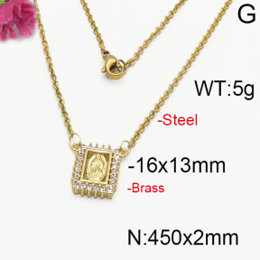 Fashion Brass Necklace  F5N400201bbov-J125