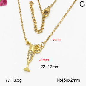 Fashion Brass Necklace  F5N400205vbnb-J35