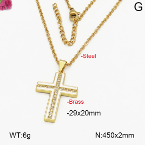 Fashion Brass Necklace  F5N400224vbnl-J35