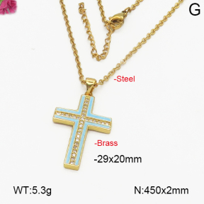 Fashion Brass Necklace  F5N400225vbnl-J35